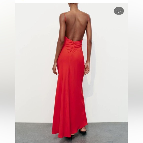 Zara Red Backless Dress - Picture 2 of 7